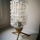 Table lamp tripod globe rectangle glass thick 100% 1970 vintage