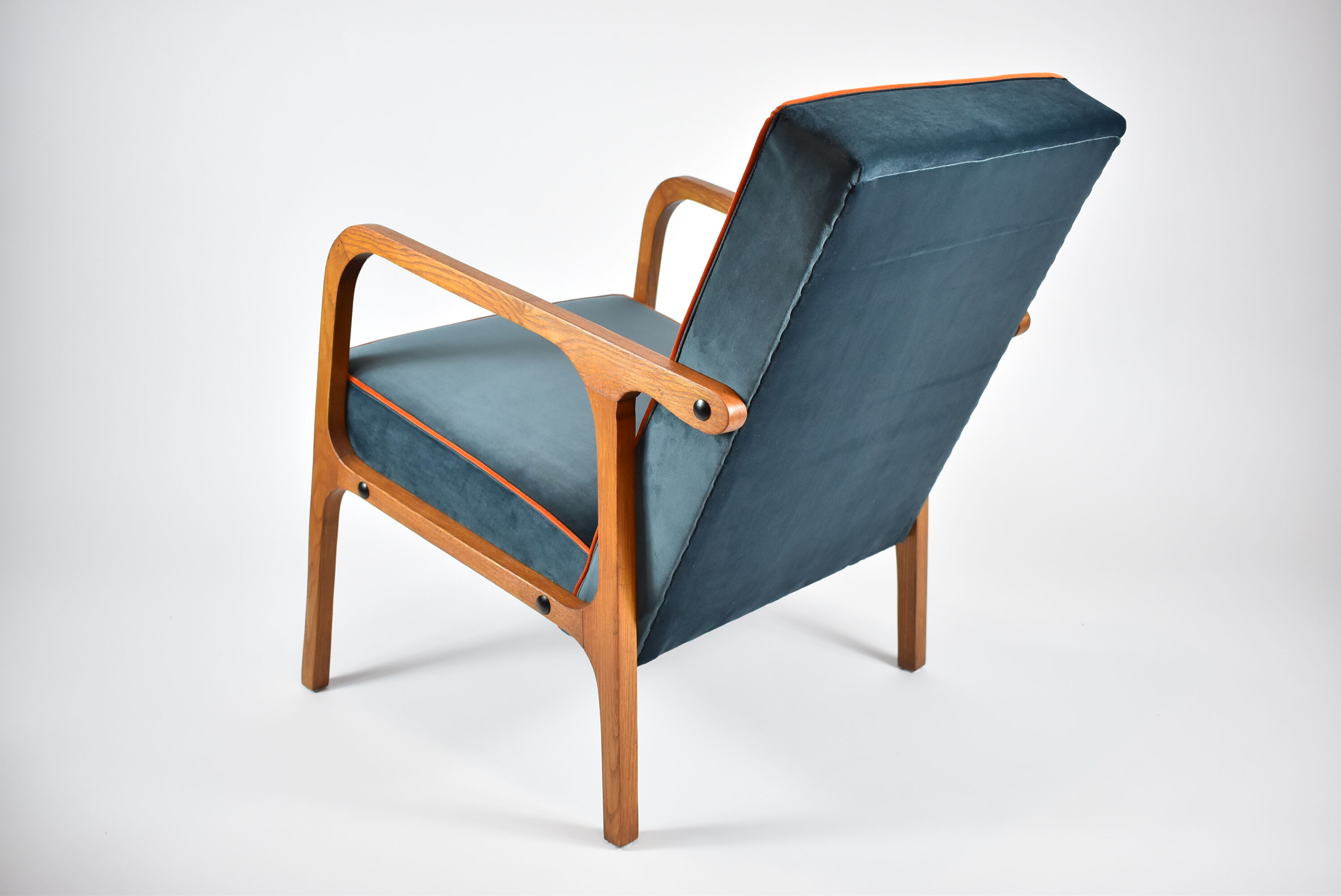 Restored vintage armchair model 04-b, 1970s, dark ocean green