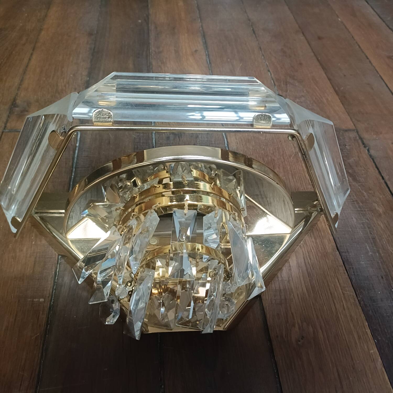 Vintage crystal wall sconce