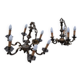 Regency style bronze chandeliers