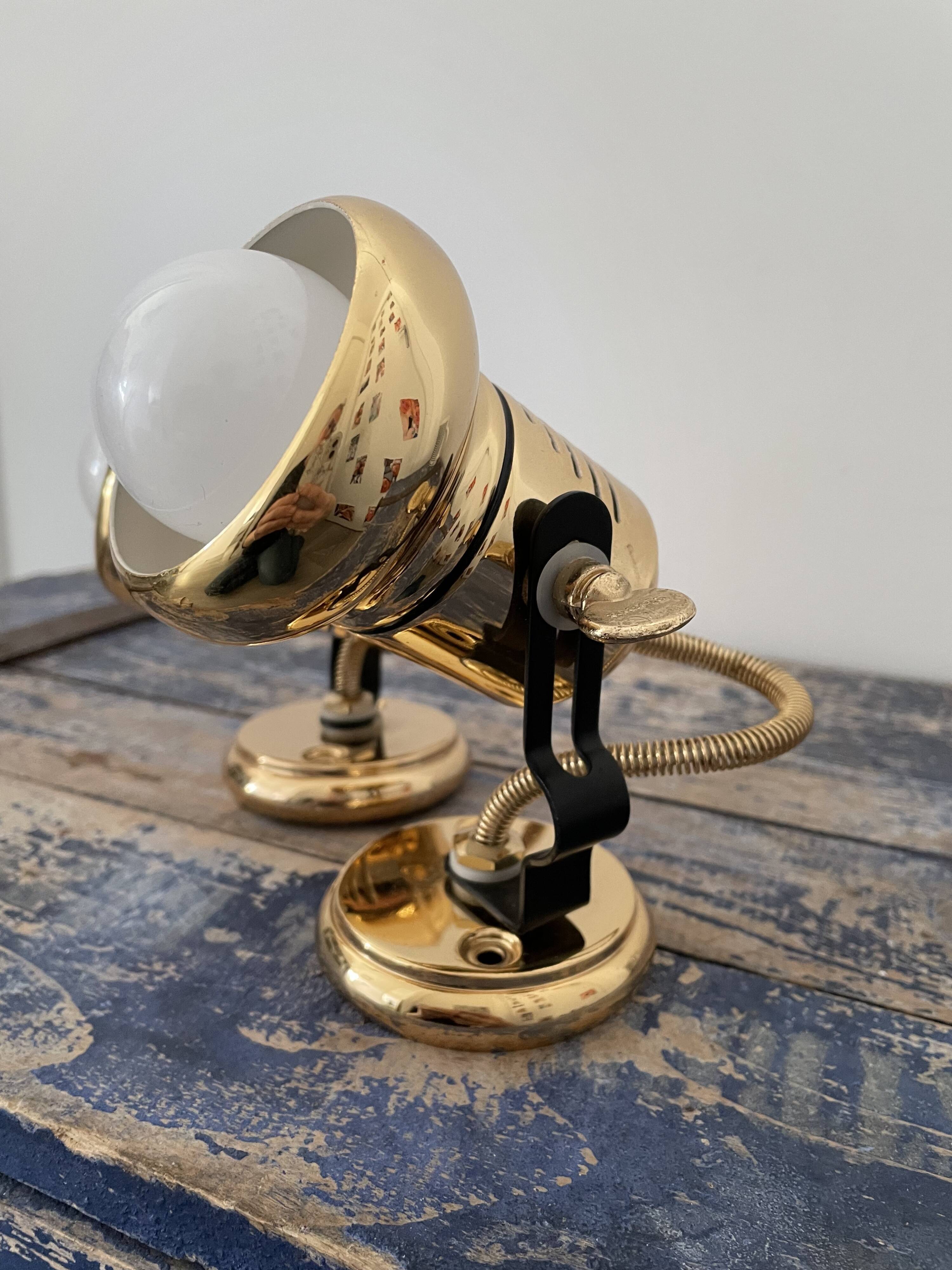 Lot de deux spots appliques vintage dorés