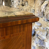 Louis XVI bedside in antique exotic wood marquetry / or harness