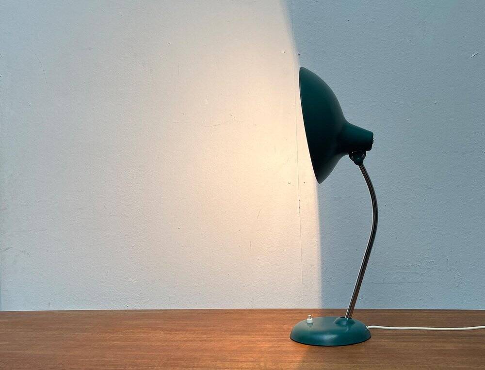 German green table lamp 6786 from the mid-century by Christian Dell for Kaiser Idell, 1960s.