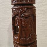 Carved rosewood lamp base