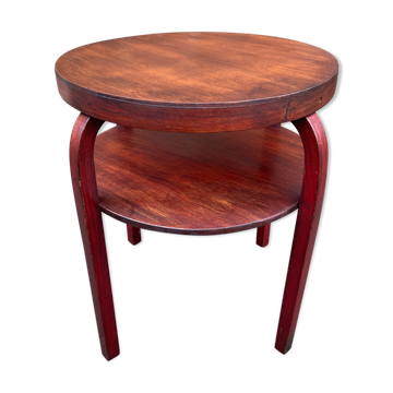 Table à thé guéridon bois courbé fischel en aajou 1920