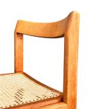 Set of 4 vintage chairs in solid ash and cane