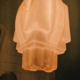 Art Deco pendant lamp in pink glass