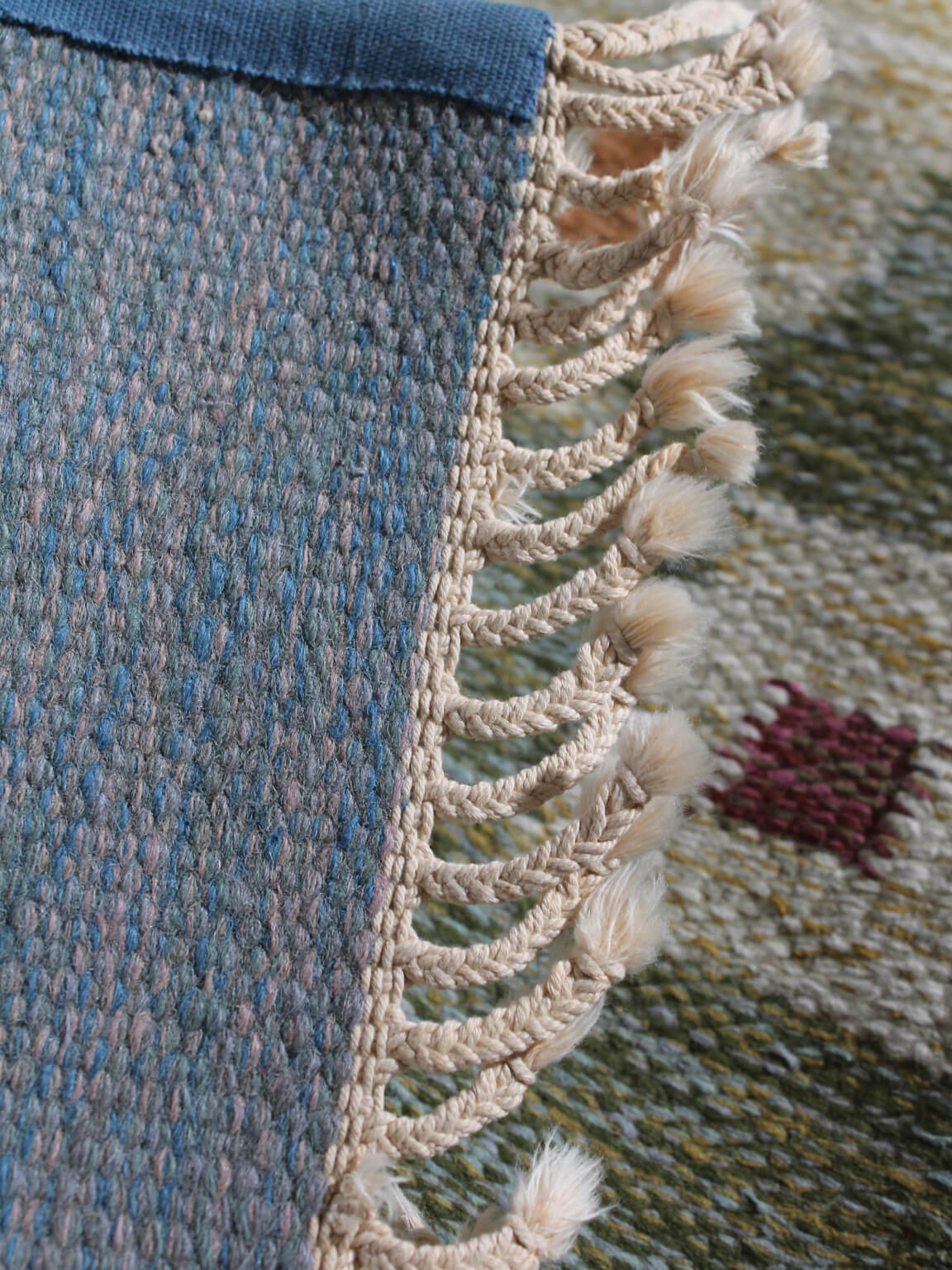 Karin Jönsson Swedish Mid-Century Geometric Wool Kilim 171x252cm