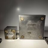 "Ultima15" set of 2 brutalist ashtrays, cast aluminum, ca 1970