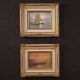 Seascape painting signed by Remo Testa, fishermen at sunset