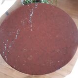 Pedestal table or cherry side table, grill marble top
