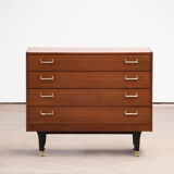 Vintage teak and brass dresser 1960