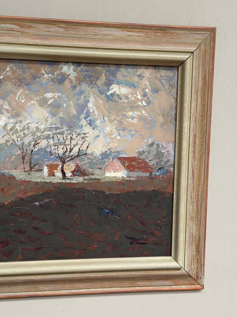 Original Swedish Oil on Panel – “Landscape” by Bertil Wahlberg – Signed – Vintage and Framed – 48 × 41.5 cm (18.9" × 16.3")