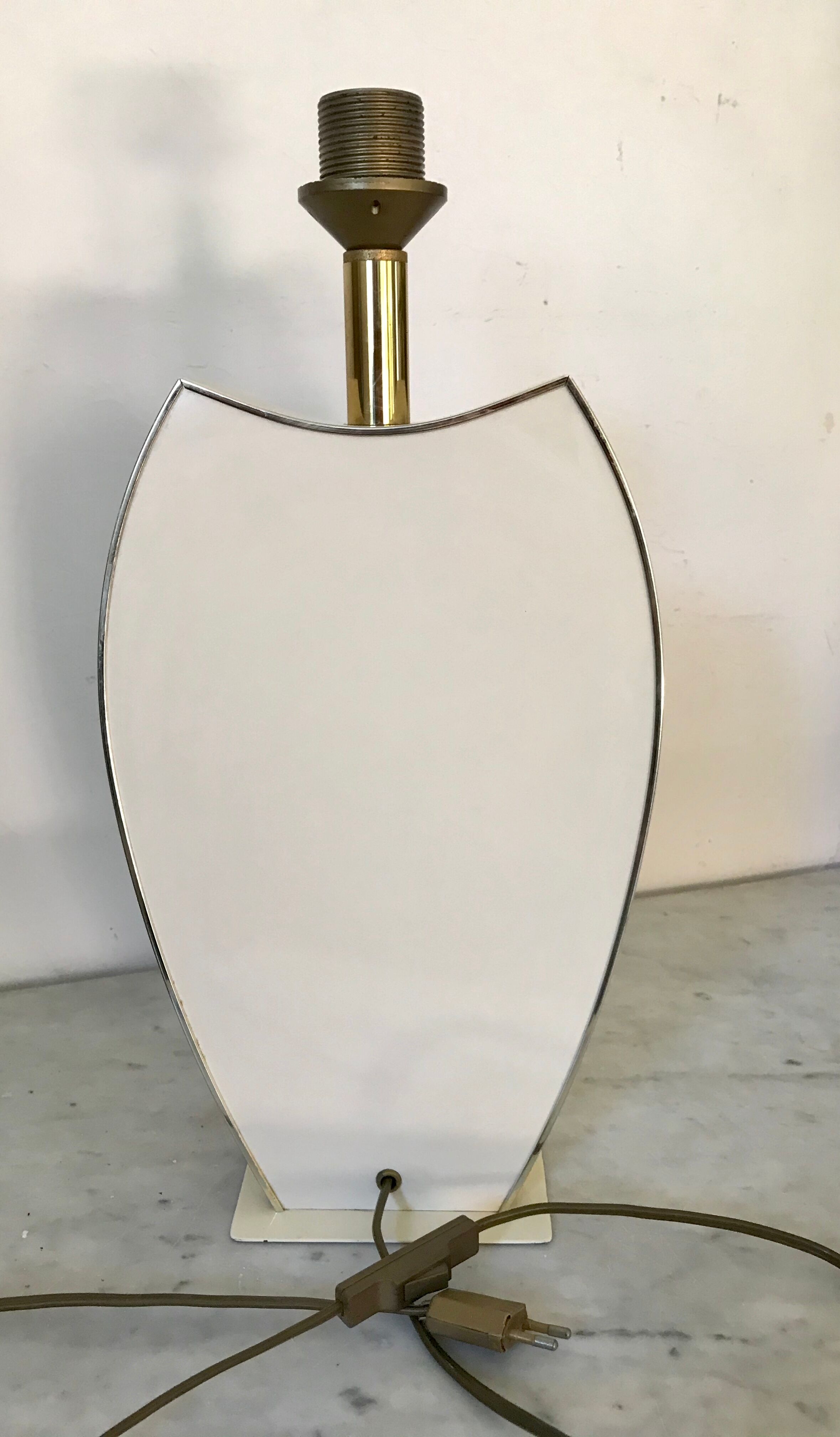 Lace-up and brass lamp