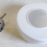 Bauhaus style ceiling or wall light in opaline glass - mid-20th century