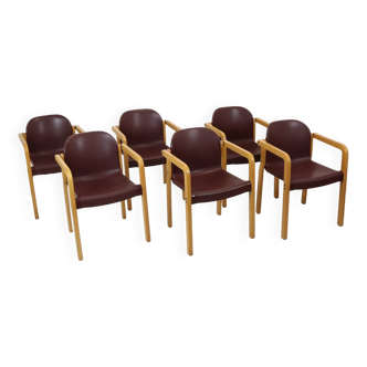 Lot de 6 chaises design vintage Dolmas Kembo JB Meijer années 1980