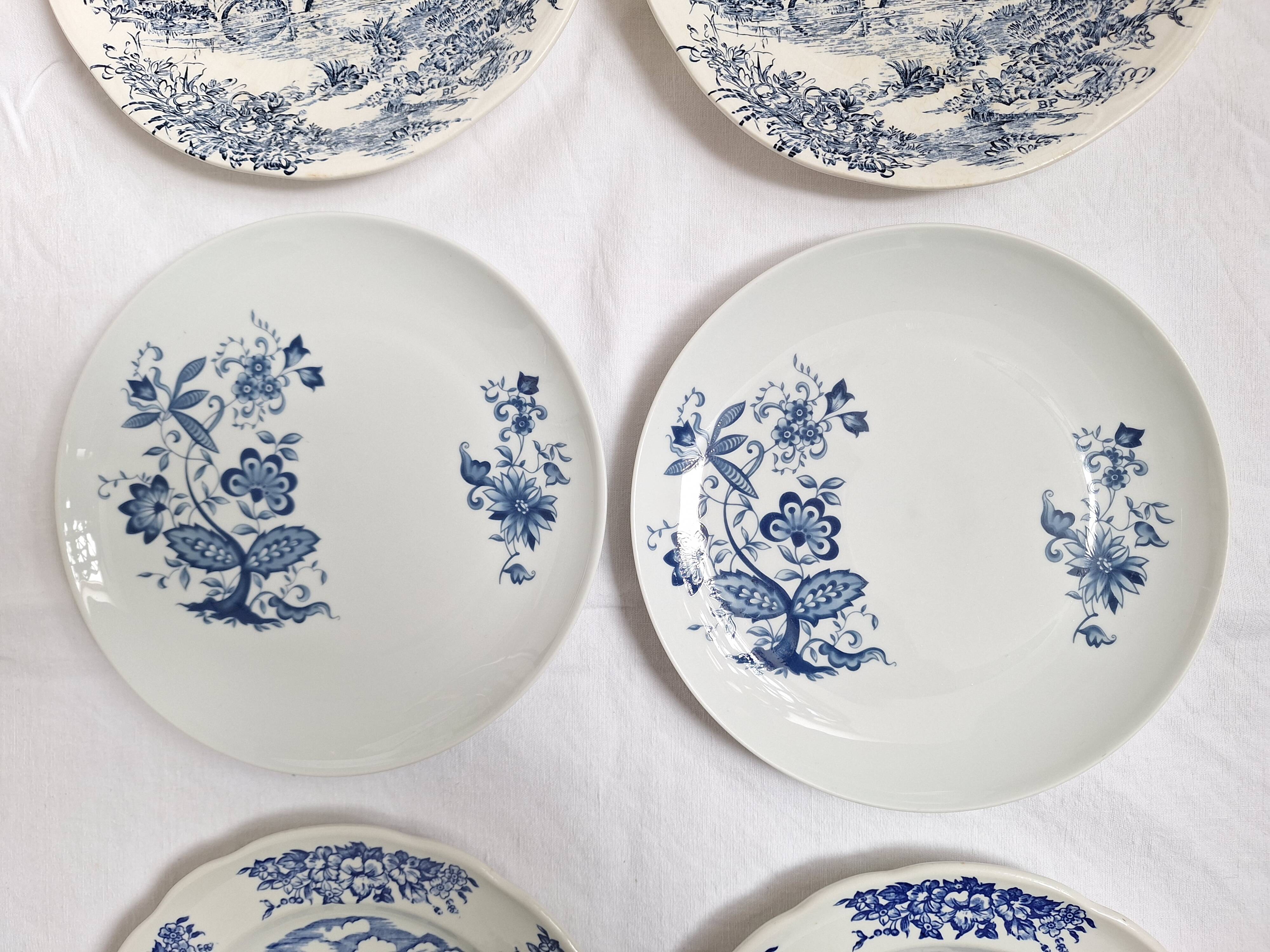 Vintage blue dinner plates