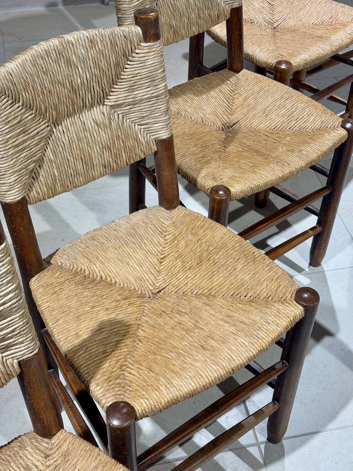 Set of 6 Bauche chairs by Charlotte Perriand