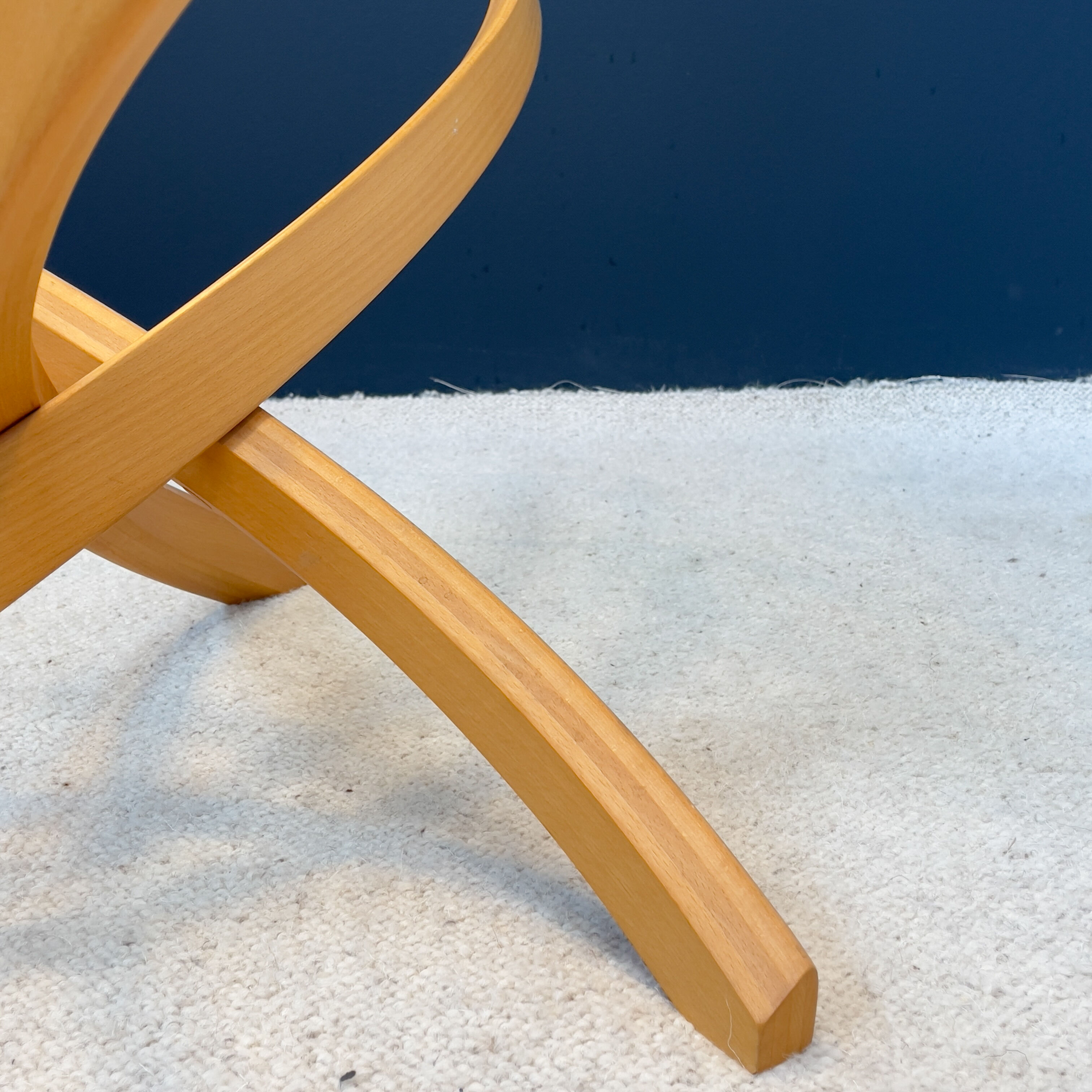 Coffee table "maison regain" beech and glass design 1970