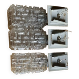 Vintage glass and aluminum wall lights