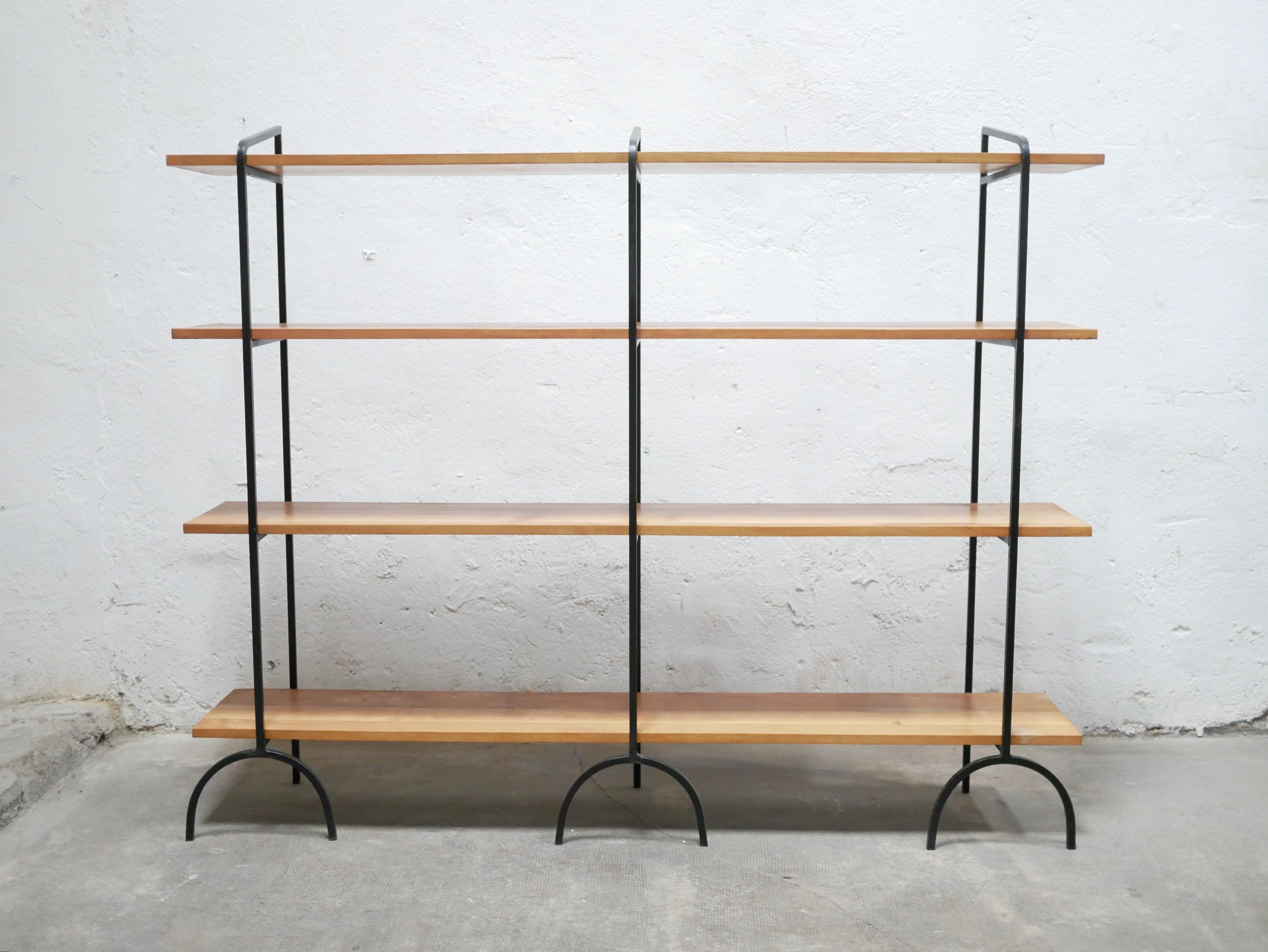 Vintage wooden and metal shelf