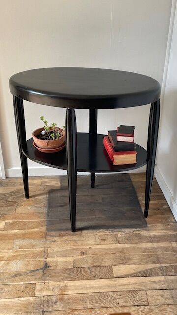 Gueridon console bois noir art déco