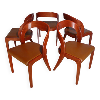5 chaises Baumann modèle Gondole