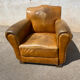 Fauteuil club cuir havane vintage