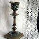 Bougeoir et porte allumettes en bronze et émaux cloisonnés XIXe
