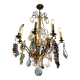 Crystal Tassel Chandelier With Grape Bunches"