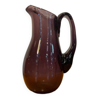 Plum colored glass pitcher