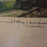 Affiche ancienne de l'eglise saint wandrille par matossy