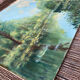 Tableau HSP : "Petit coin de rivière avec barque" début XX° monogrammé