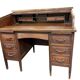 Bureau américain vintage en bois avec volet roulant