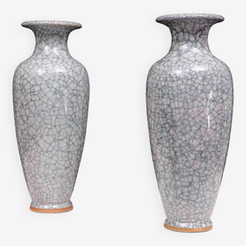 Ensemble de grands vases chinois antiques faits à la main avec glaçage craquelé