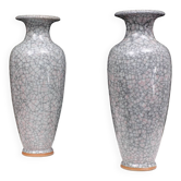 Ensemble de grands vases chinois antiques faits à la main avec glaçure craquelée