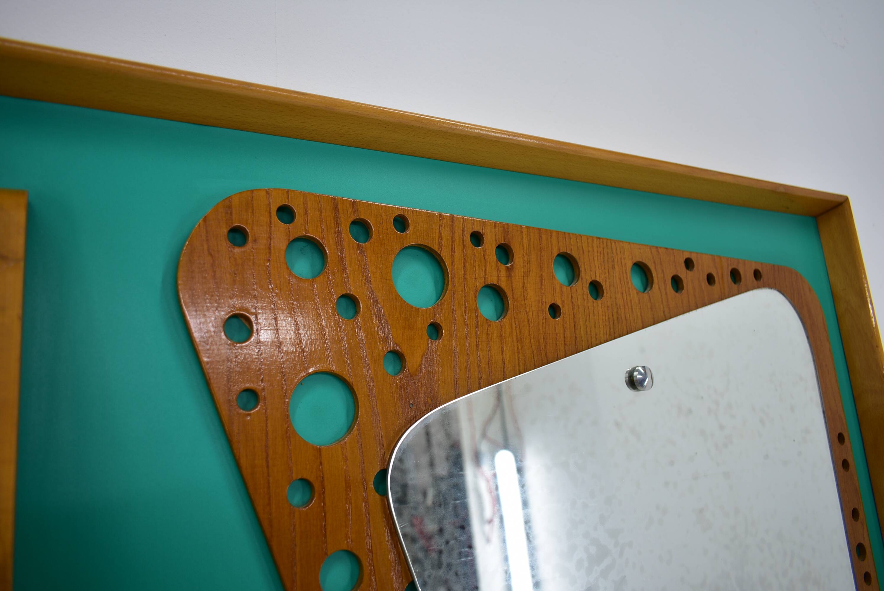 Mid-Century  Wall Mounted Coat Rack Czechoslovakia , 1970's