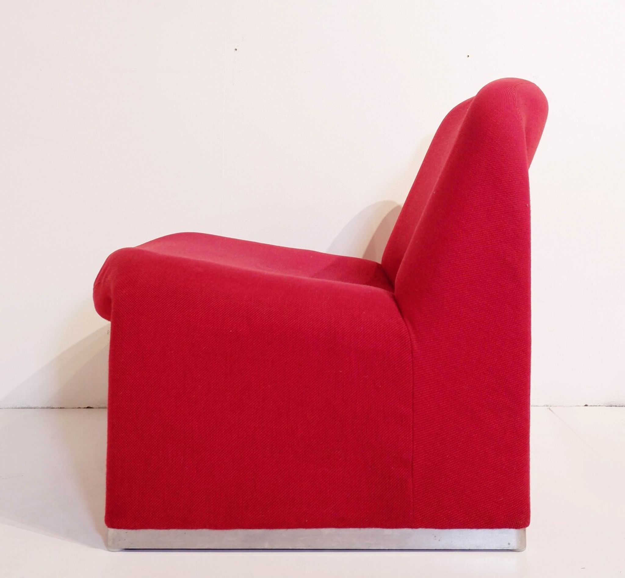 Red Alky armchair by Giancarlo Piretti to Castelli Italy 70s