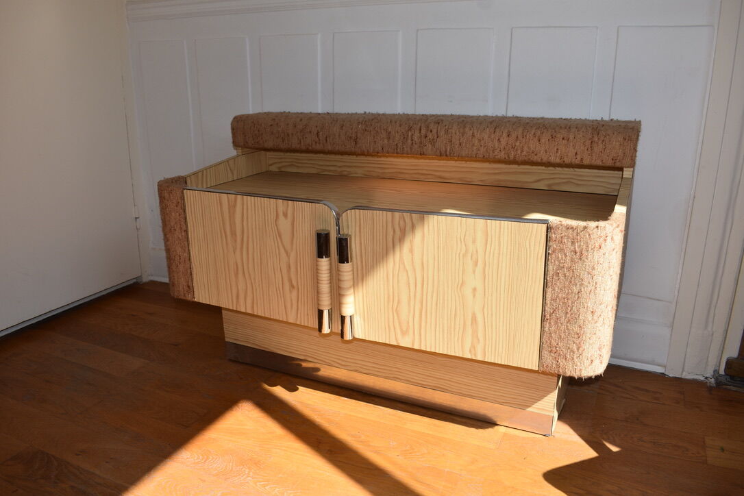 Meuble bar console vinyle vintage en formica
