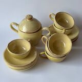 Ceramic cups, saucers and sugar bowl, Salernes, Var, 1960