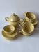 Ceramic cups, saucers and sugar bowl, Salernes, Var, 1960