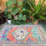 Vintage turkish oushak rug 150x87 cm carpet