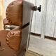 Fauteuil de coiffeur en chrome et skaï marron