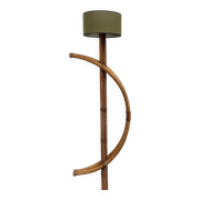 Sculptural floor lamp in bent rattan