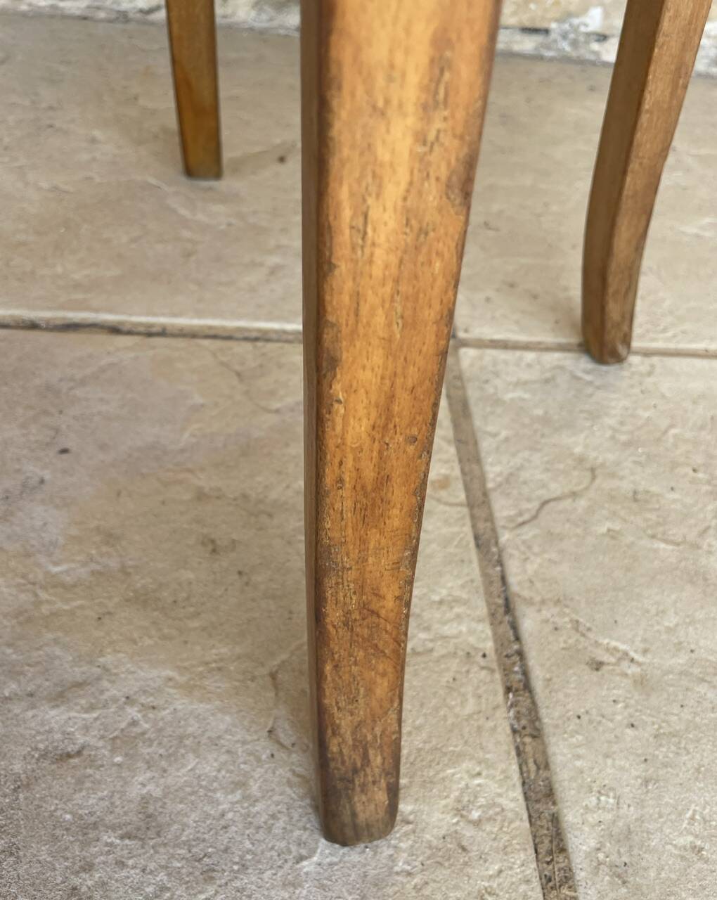 Vintage Curved Wood Stool, Baumann, Circa 1950s/1960s