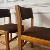 Lot de 6 chaises en orme et tweed Maison Regain