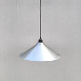 Brushed aluminum pendant light designed by Andreas Wilke in the 1980s