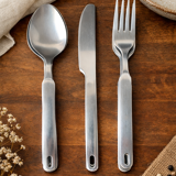 Vintage cutlery service Rostfrei – modernist stainless steel design – 11 pieces