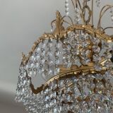 Cascade chandelier with bronze and crystal pendants