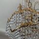 Lustre cascade de pampilles en bronze et cristal